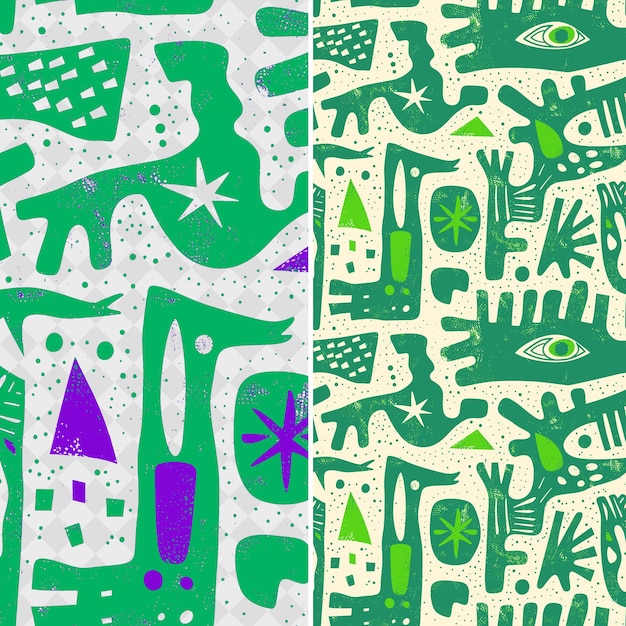 a green and white background with a green elephant and a green and white pattern