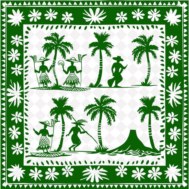 PSD a green and white background with palm trees and a sign that says quot palm trees quot