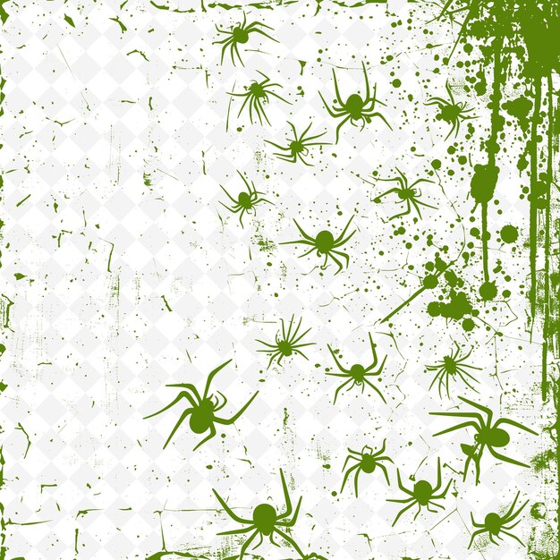 PSD a green and white background with spiders and spiders on it