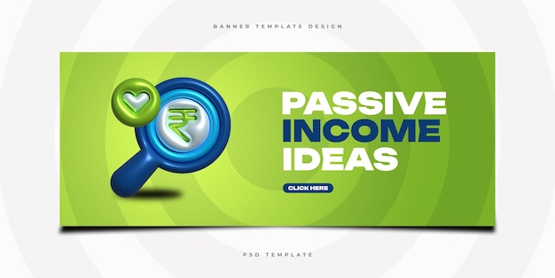 A green and white banner that says passive income ideas.