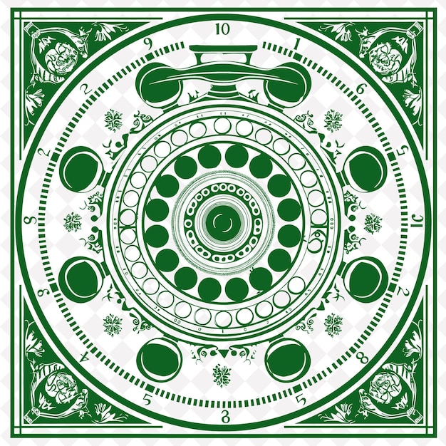 A green and white design with the number 10 on it