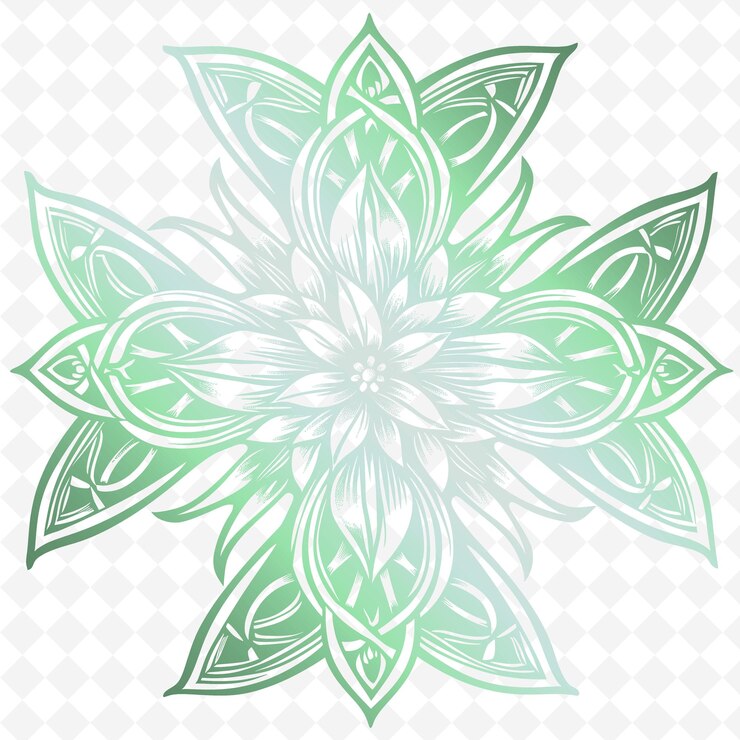 PSD a green and white design with a pattern of a flower