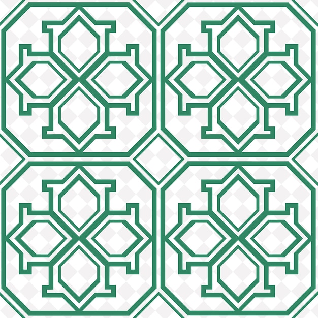 PSD a green and white geometric pattern with geometric designs on a white background