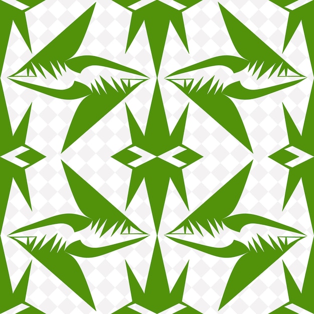 PSD a green and white geometric pattern with green leaves and a square