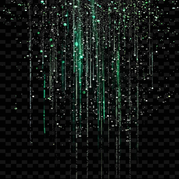 PSD green and white glitter on a black background