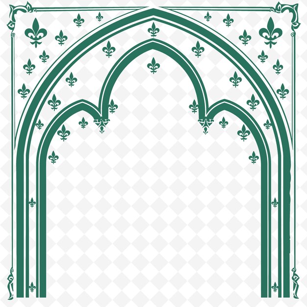 PSD a green and white image of an arch with a green background