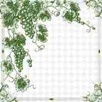 PSD a green and white picture of grapes and vines