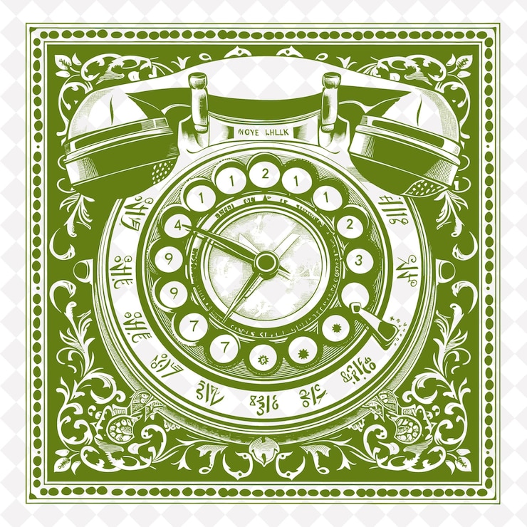 PSD a green and white picture of a phone with the numbers 1 and 2 on it
