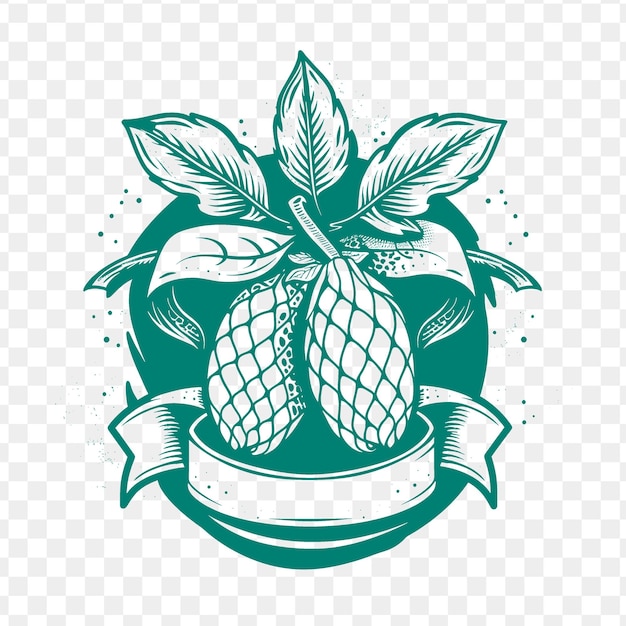 A green and white pineapple with a banner that says pineapples