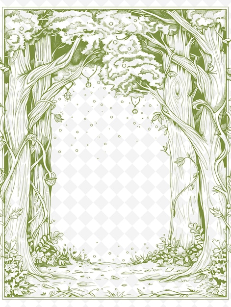 PSD a green and white poster with a bear and a tree