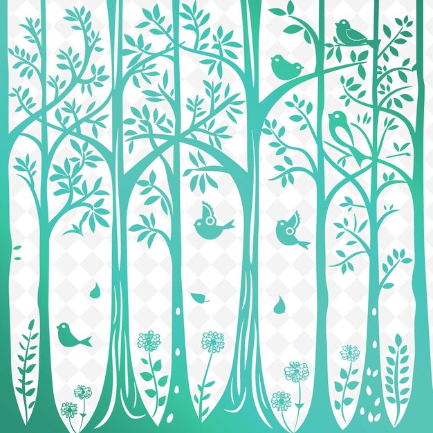 PSD a green and white poster with a bird and flowers on it