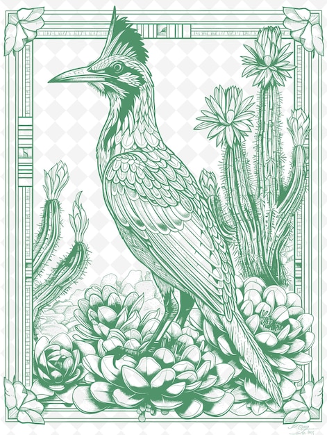 PSD a green and white print of a bird with the word quot lg quot on it