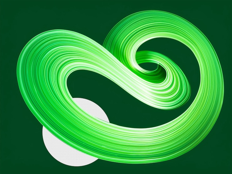 PSD a green and white spiral is shown with a white circle in the middle