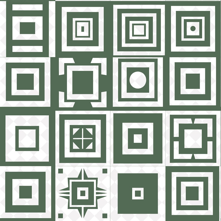 PSD a green and white square with a white square and a black square with a square in the middle