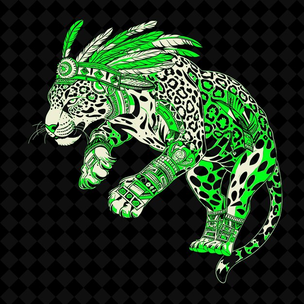 PSD a green and white tiger with a green mane