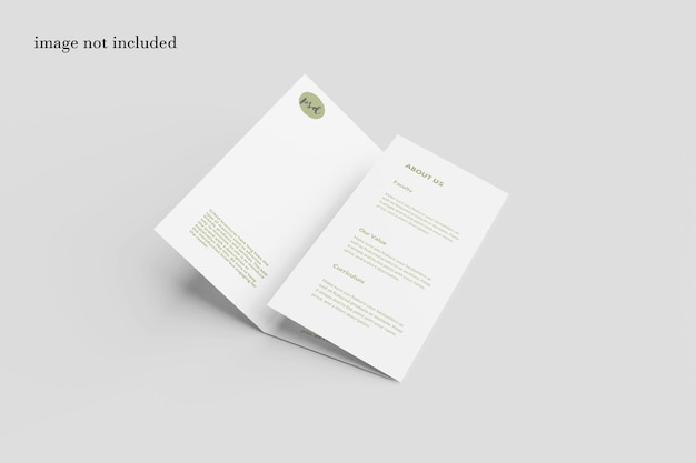 Mockup di brochure a tre ante bianco verde