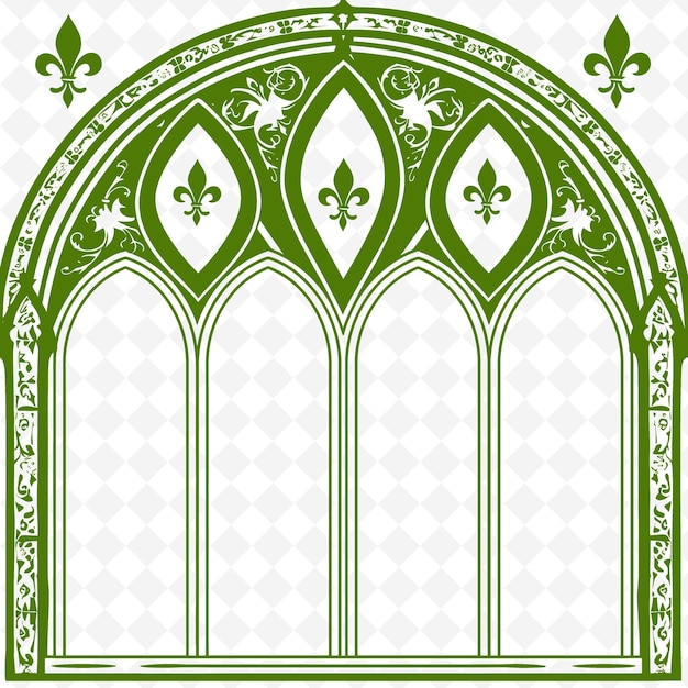 A green and white window from the collection of stained glass