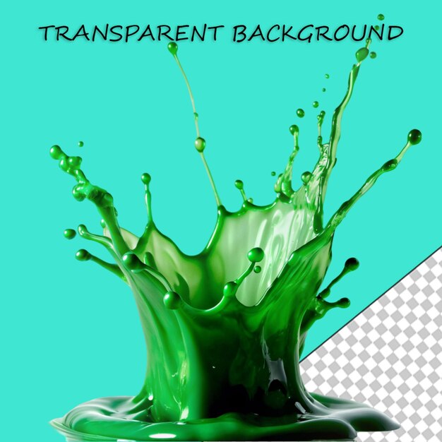 PSD green wine splash isolated