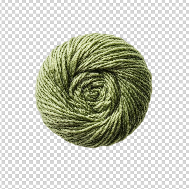 PSD green yarn ball isolated on white background