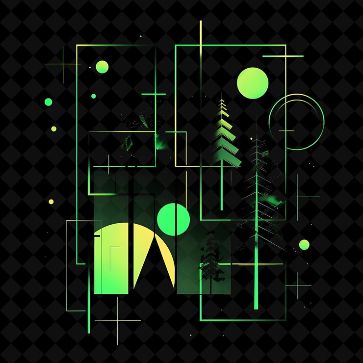 PSD a green and yellow abstract image of a green and yellow abstract design