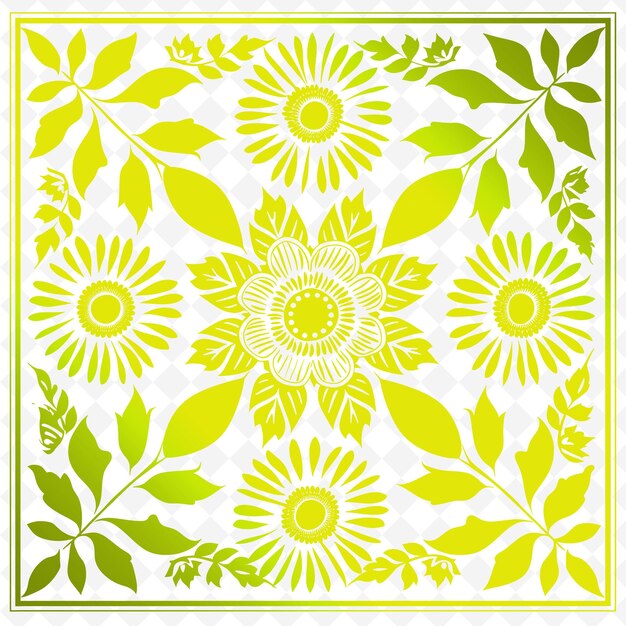 PSD a green and yellow design with the sunflowers in the center