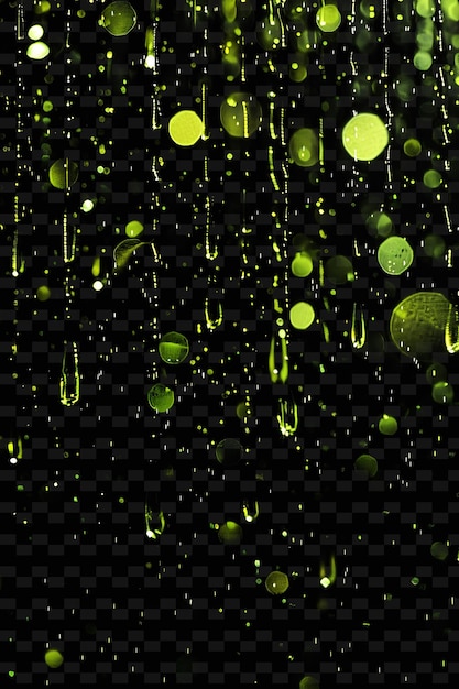 PSD a green and yellow drop of water on a black background