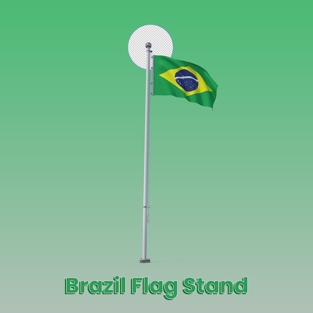 A green and yellow flag with the word brazil on it