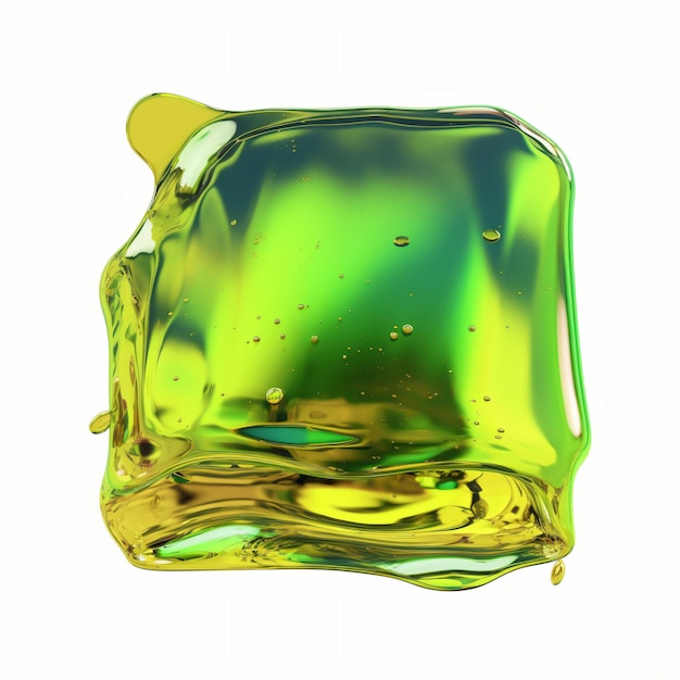 Green and yellow gradient liquid shape