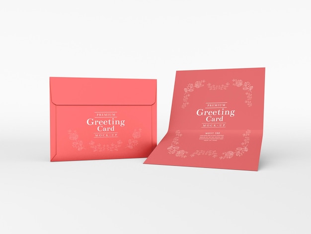 Greeting card and envelope mockup