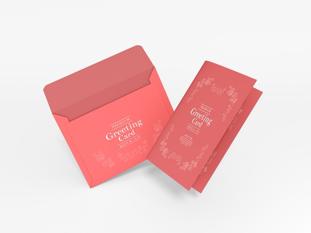 Greeting card and envelope mockup