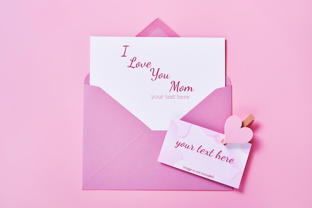 Greeting card mockup for Valentine's Day or Mother's Day