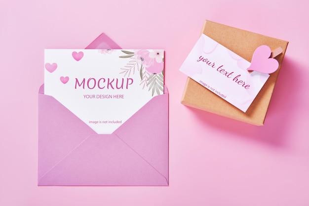 Greeting card mockup for Valentine's Day or Mother's Day