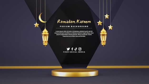 Podio biglietto di auguri per il ramadan kareem