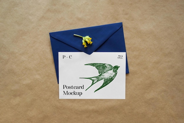 Greeting card with envelope mockup