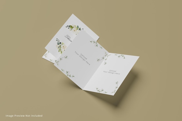 Greeting invetation wedding card mockup