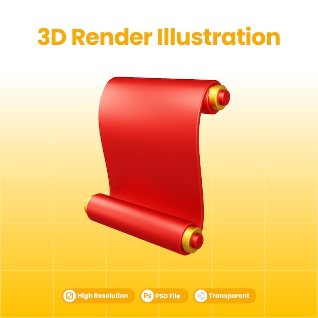 PSD greeting scroll chinese new year 3d illustration