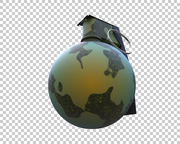 PSD grenade isolated on background 3d rendering illustration