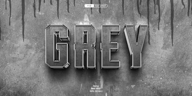 Grey 3d editable text effect