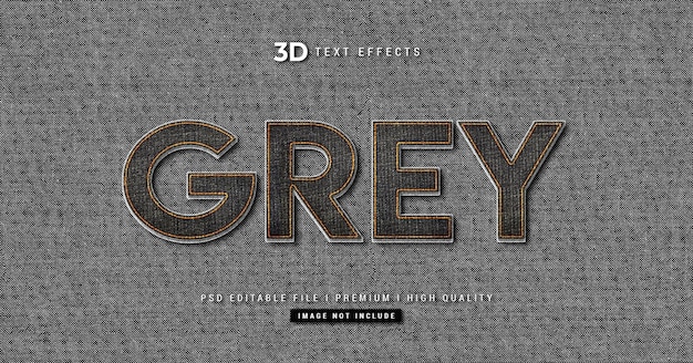 회색 3D 텍스트 스타일 효과 모 템플릿