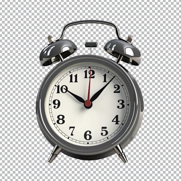 PSD grey alarm clock on a transparent background