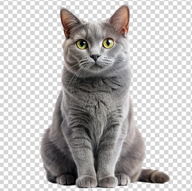 PSD grey cat isolated on transparent background