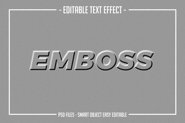 Grey emboss text style editable font effect