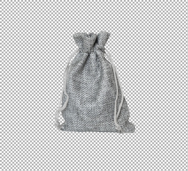 PSD grey fabric bag isolated