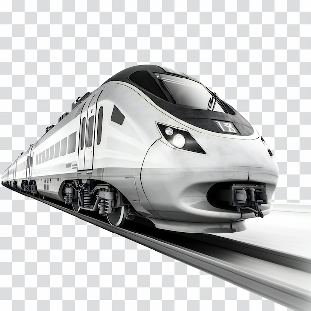 Grey fast train isolated on transparent