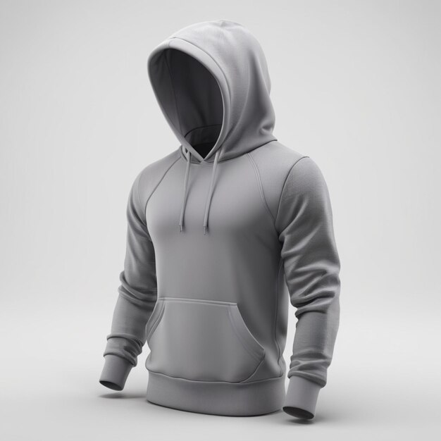 Grey hoodie psd on a white background