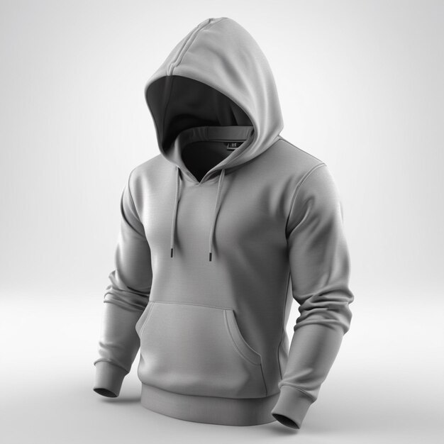 PSD hoodie grigio psd su sfondo bianco