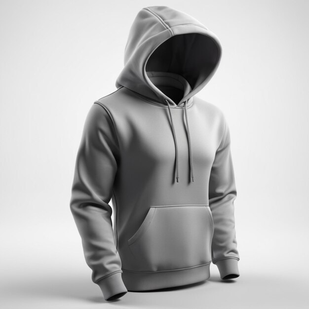 Grey hoodie psd on a white background