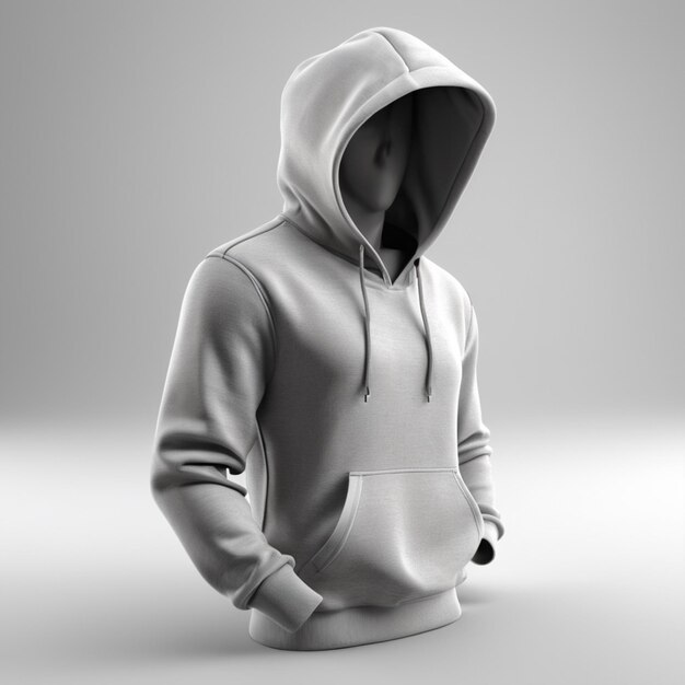 PSD grey hoodie psd on a white background