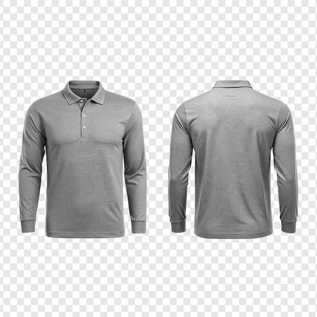 grey long sleeve polo shirt