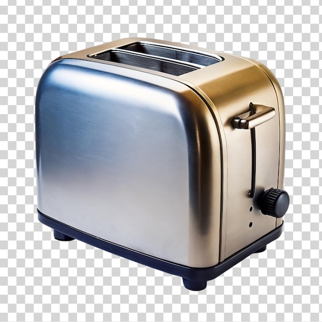 PSD grey metal toaster on transparent background